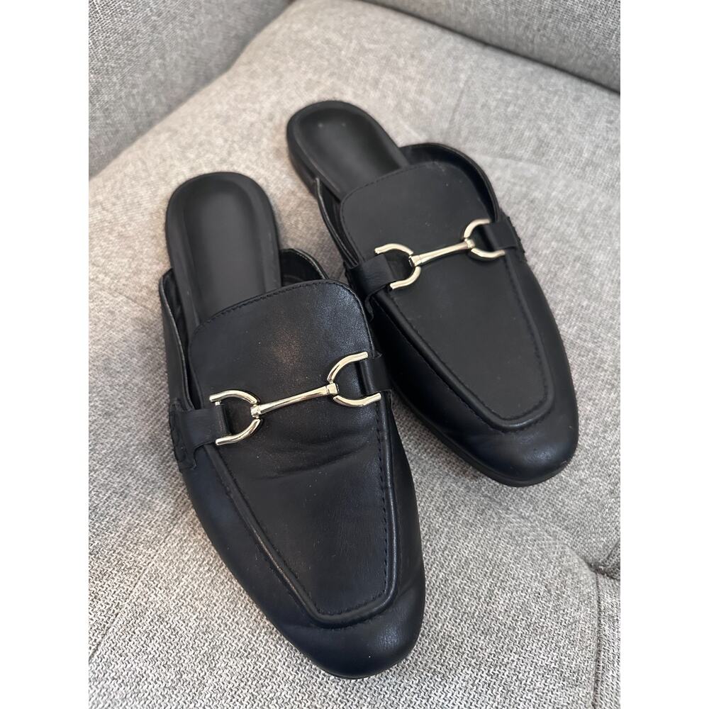 A New Day Womens size 8 Mule Shoes Black Sandal Slip On Flat Comfort - Picture 5 of 5